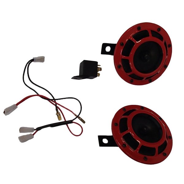 Aftermarket Grill Mount 12v Red Super Loud Horn Set Fits Nissan 370Z GTR Maxima Altima Juke ELL70-0073